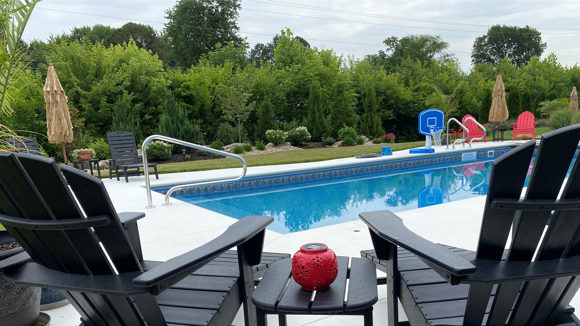 Town and Country Pools - Pool L view from adirondack chairs towards deep end