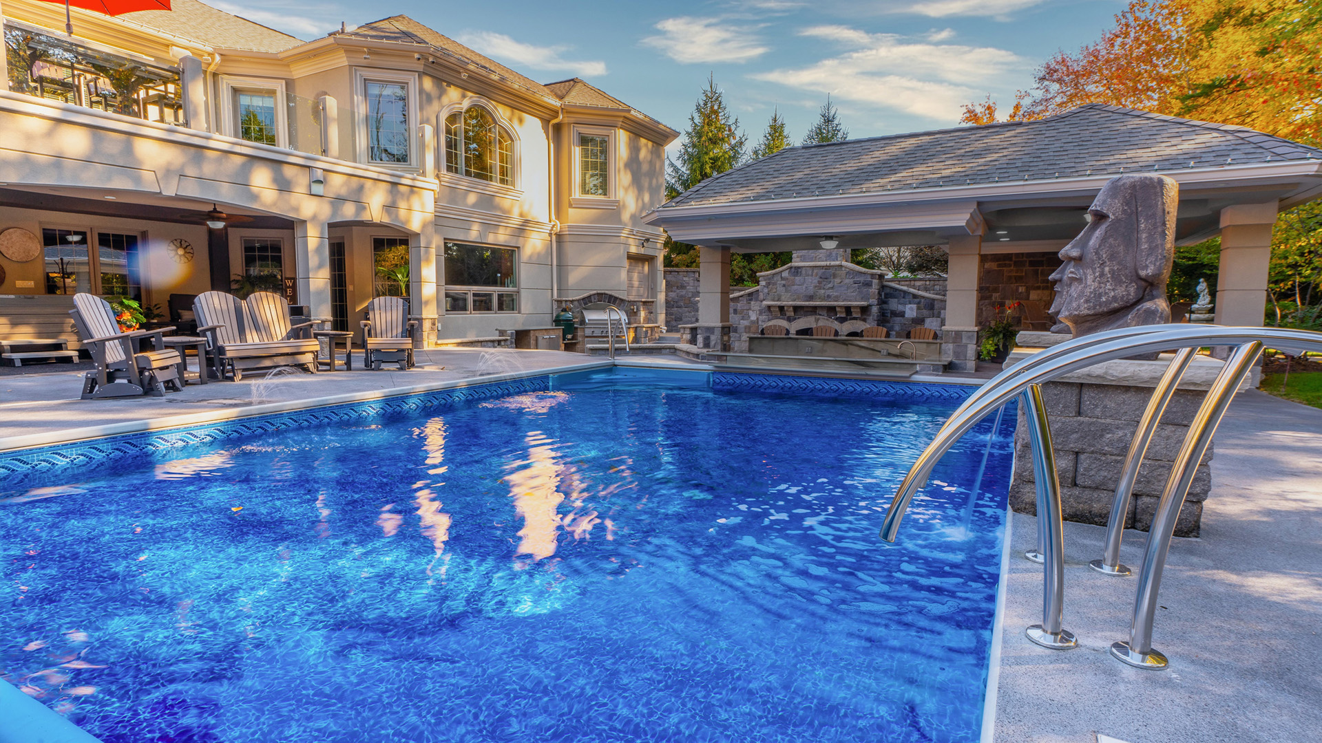 Town and Country Pools - Pool F view towards steps and idols