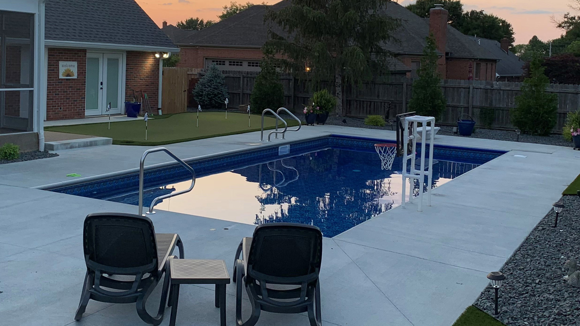 Town and Country Pools - Pool C view from basketball goal towards deep end of pool