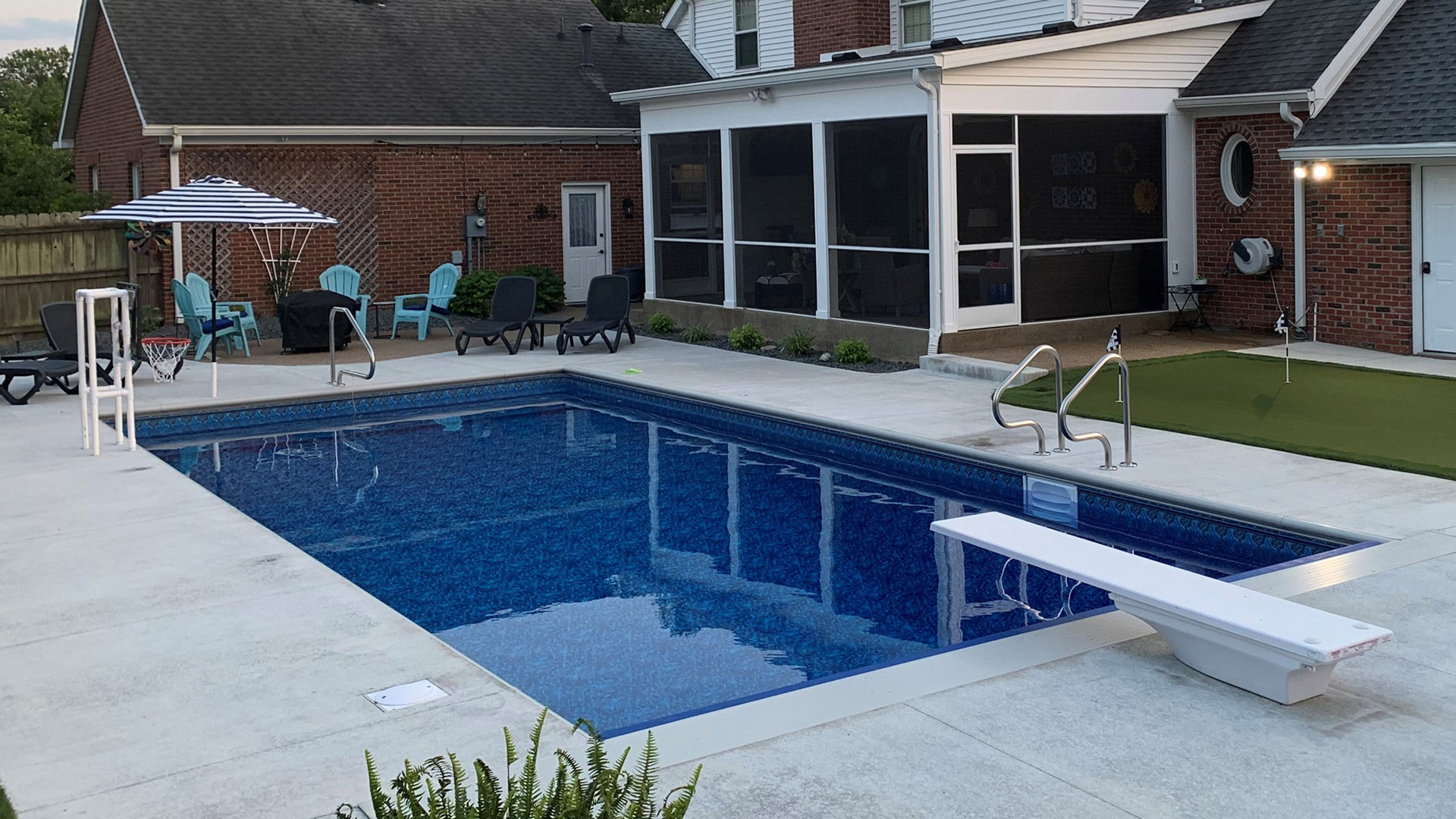 Town and Country Pools - Pool C view from diving board towards steps