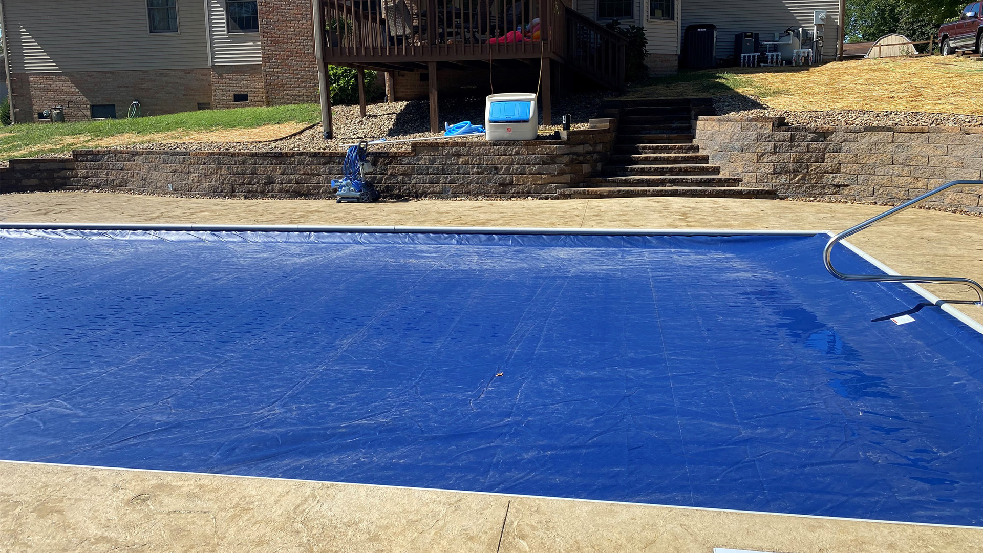 Town and Country Pools - Pool E view of steps with pool covered
